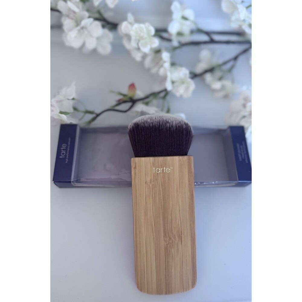 Tarte Swirl Power Cheek Brush Contour Bronzer Blush Bamboo Handle NIB